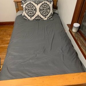 Twin bed frame with mattress